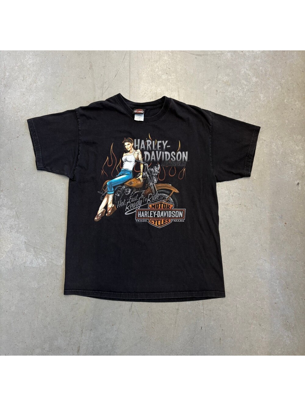 Vintage 2000s Harley Davidson Ready To Ride T-Shirt Large Black